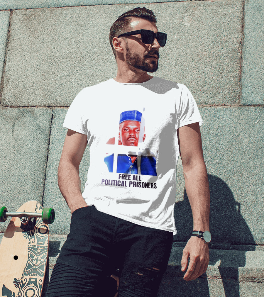 Free All Political Prisoners Protest Activism Painting Blue Beret T-Shirt