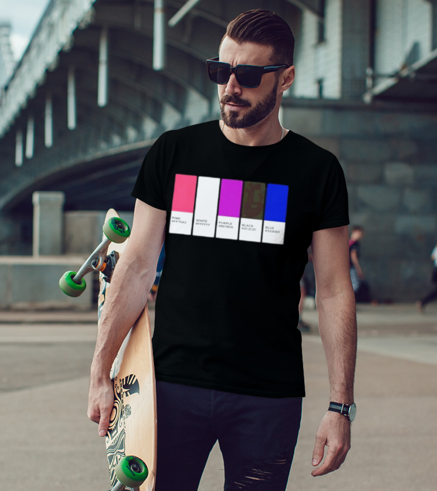 Pink #FF79A2 White #FFFFFF Purple #BE18D6 Black #2C2C2C Blue #3358ED T-Shirt