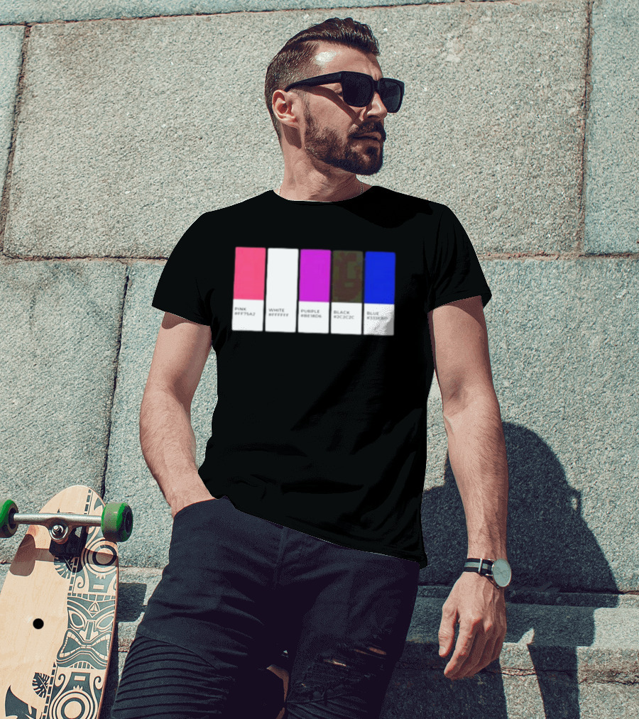 Pink #FF79A2 White #FFFFFF Purple #BE18D6 Black #2C2C2C Blue #3358ED T-Shirt