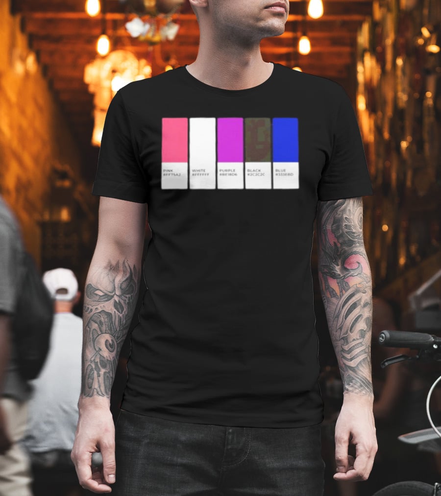 Pink #FF79A2 White #FFFFFF Purple #BE18D6 Black #2C2C2C Blue #3358ED T-Shirt