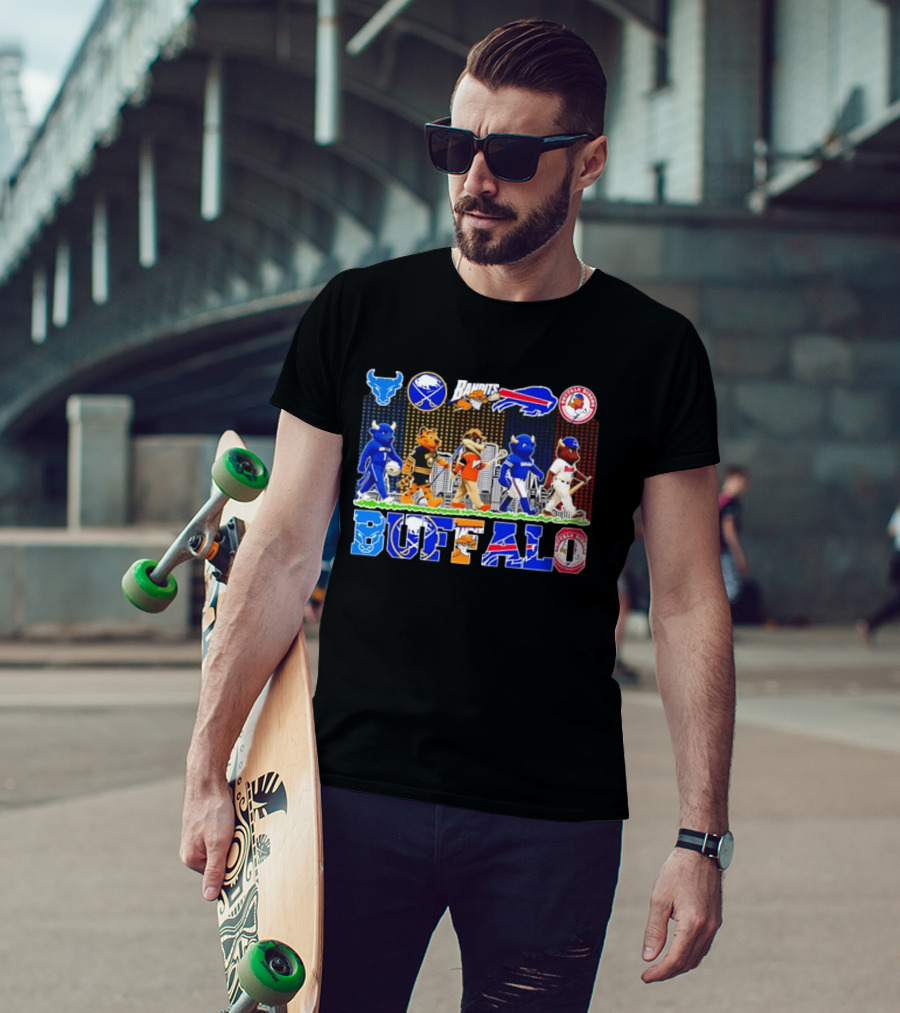 Buffalo Sports Mascots Abbey Road Skyline 2026 T-Shirt