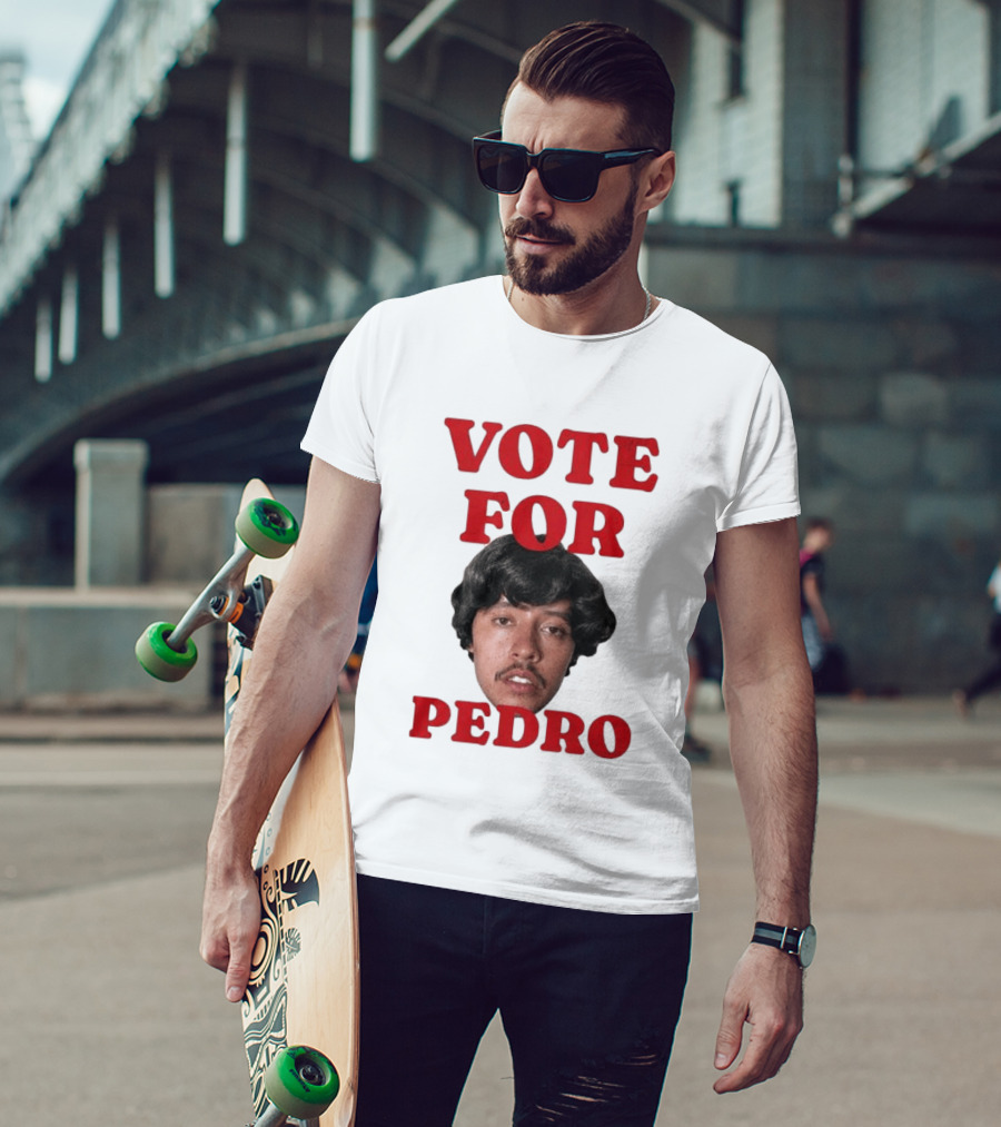 Vote For Pedro Distressed Vintage Style Iconic Headshot Retro Movie Reference T-Shirt