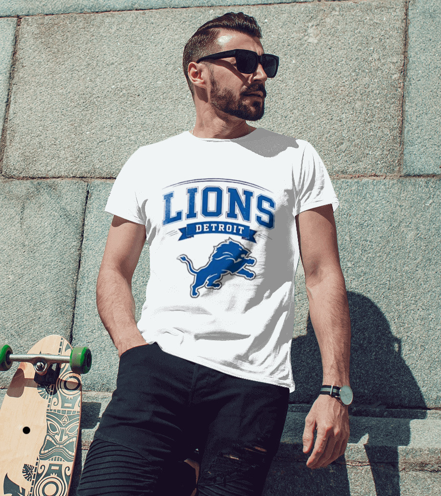 Detroit Lions Ghostface Running Football Fusion T-Shirt