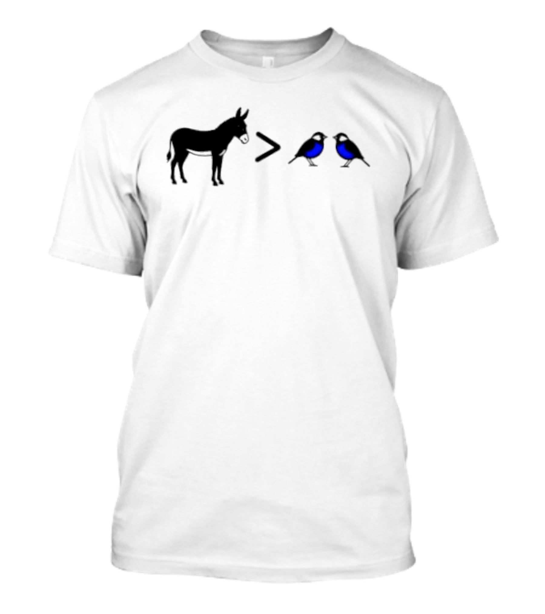 Donkey Greater Than Two Birds Math Fun Equation T-Shirt