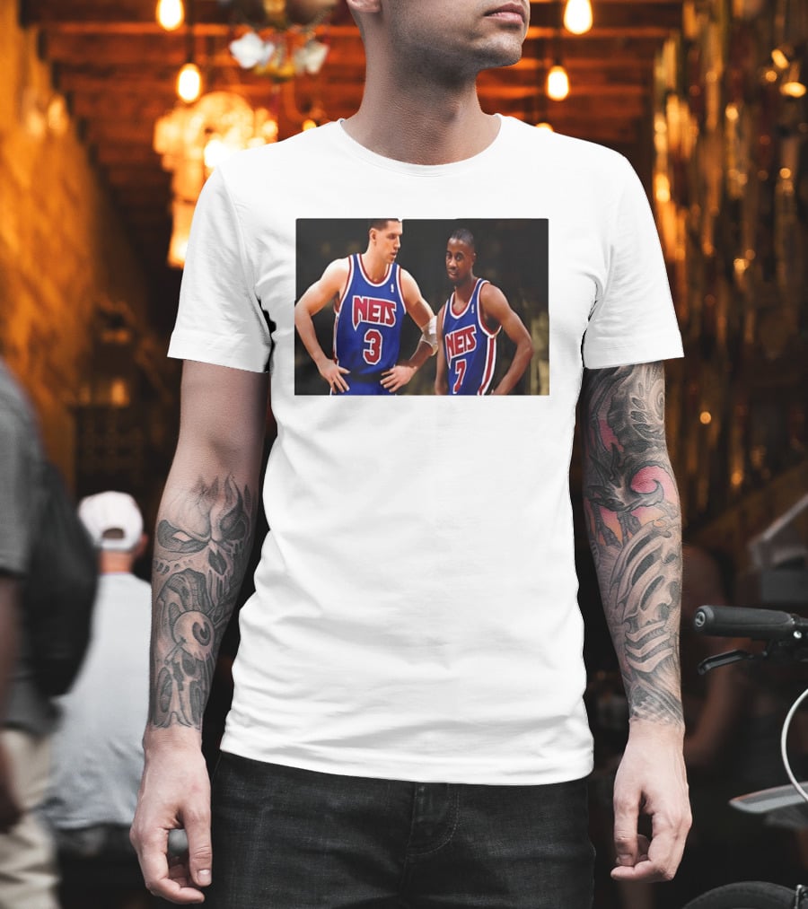 Drazen Petrovic Kenny Anderson New Jersey Nets 3 7 Blue Jerseys T-Shirt