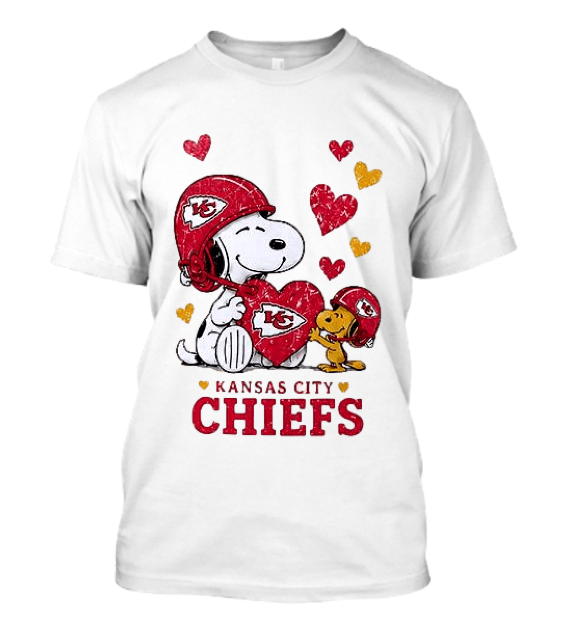 Kansas City Chiefs Peanuts Snoopy Hearts And Laughter T-Shirt