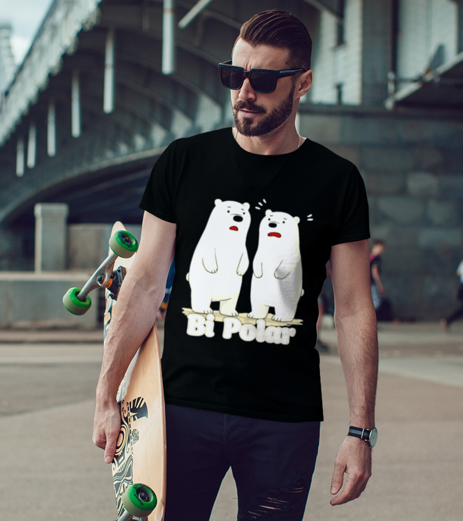 Bi Polar Polar Bears Bipolar Pun Animal Humor T-Shirt
