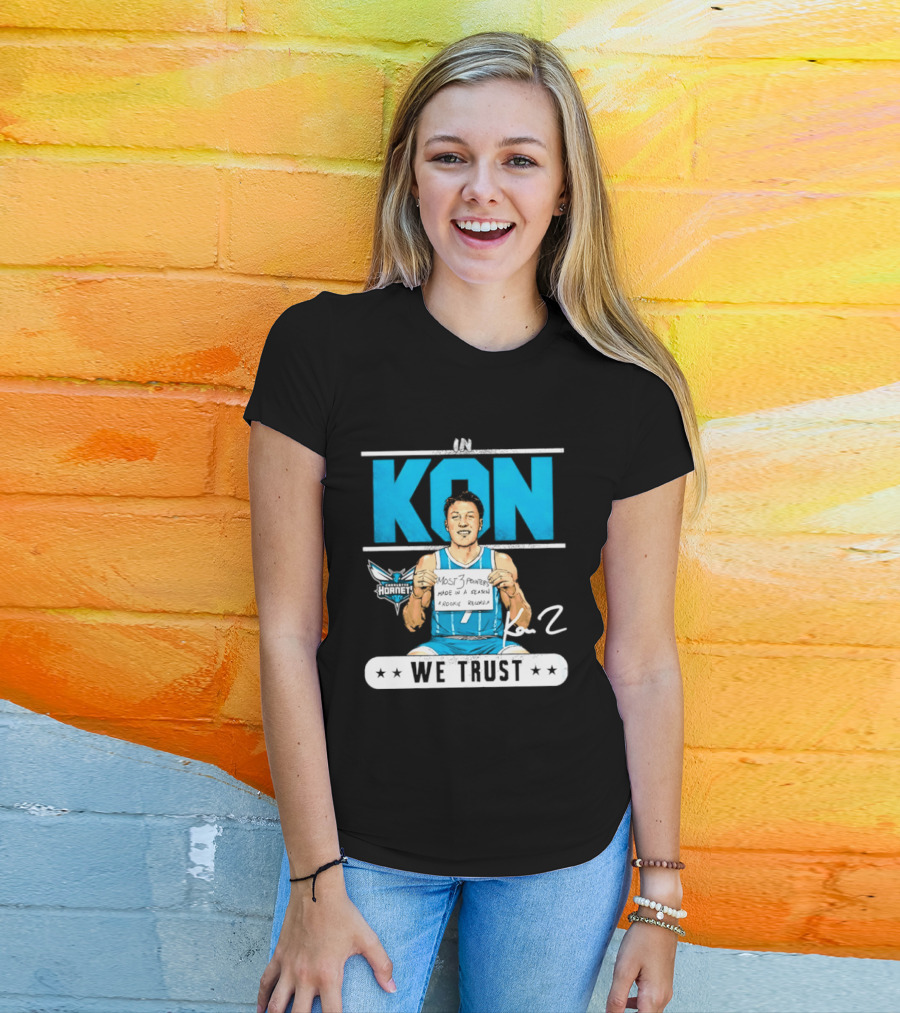 Kon Knueppel Charlotte Hornets In Kon We Trust Rookie Record Most 3 Pointers Made In A Season T-Shirt