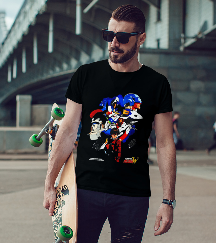 Heero Yuy Wing Gundam New Mobile Report Gundam W Anime Classic Mecha Series T-Shirt