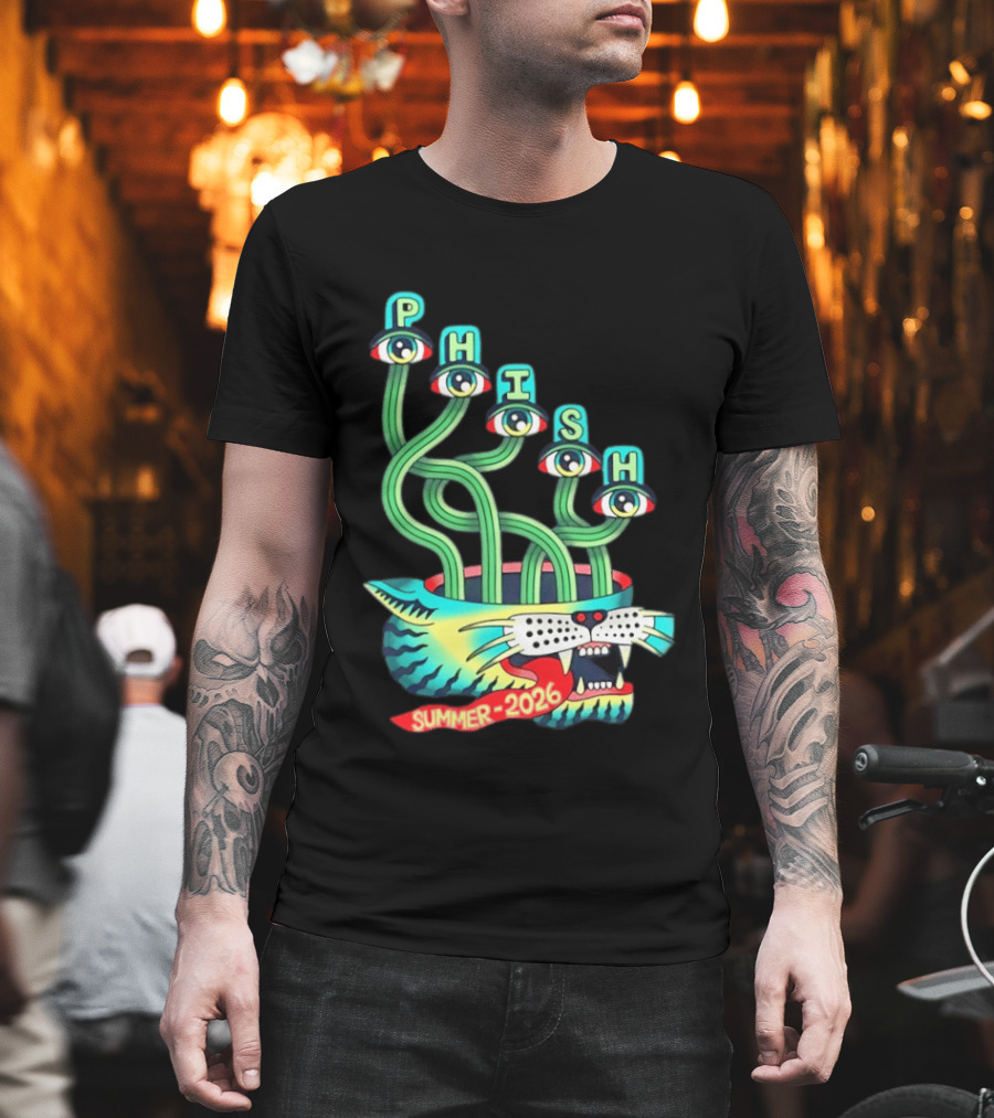 Phish Summer 2026 Jam Band Psychedelic Cat Eye Stalks T-Shirt