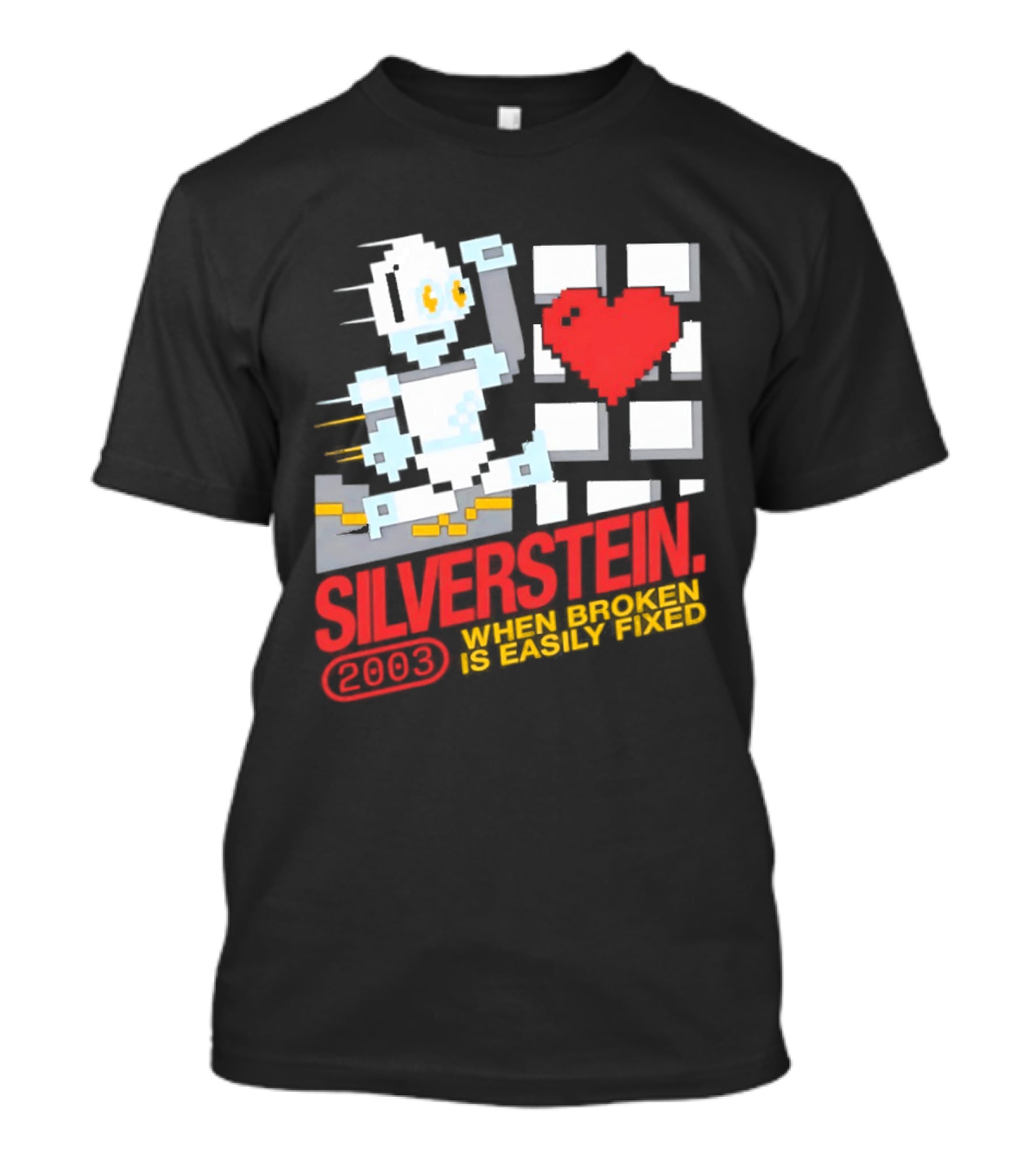 Silverstein 2003 When Broken Is Easily Fixed Pixel Robot Heart T-Shirt