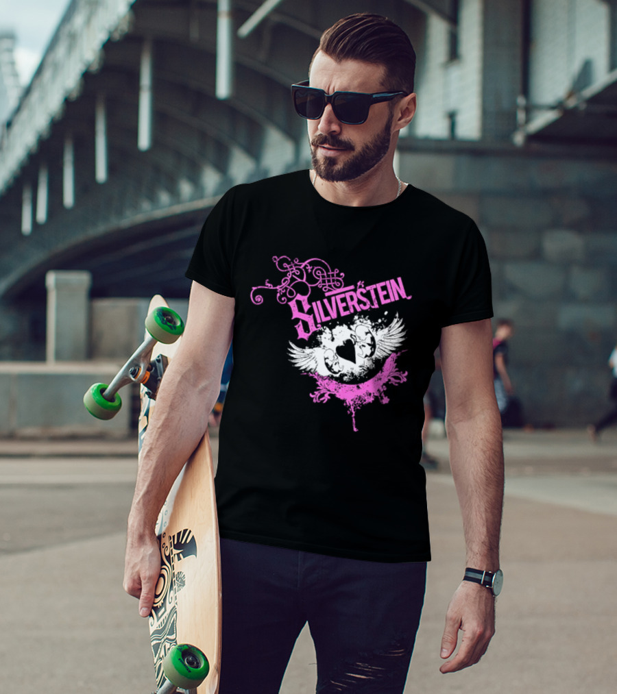Silverstein Heart Winged Angels Post Hardcore Fashion T-Shirt