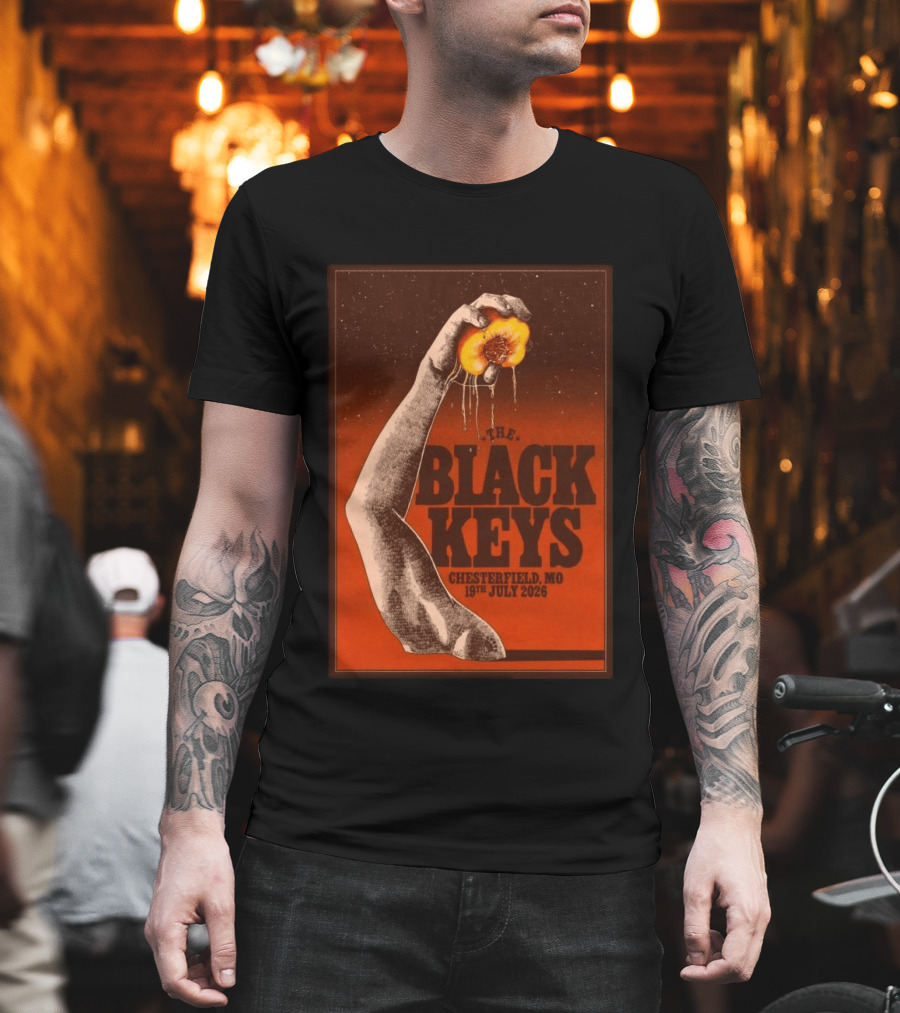 The Black Keys Chesterfield MO 19th July 2026 Dripping Peach Arm T-Shirt