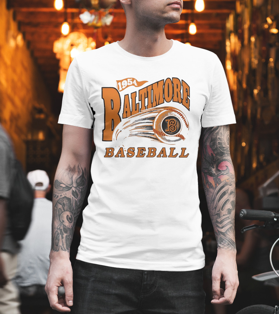 1954 Baltimore Baseball B Classic MLB Style Vintage Look T-Shirt