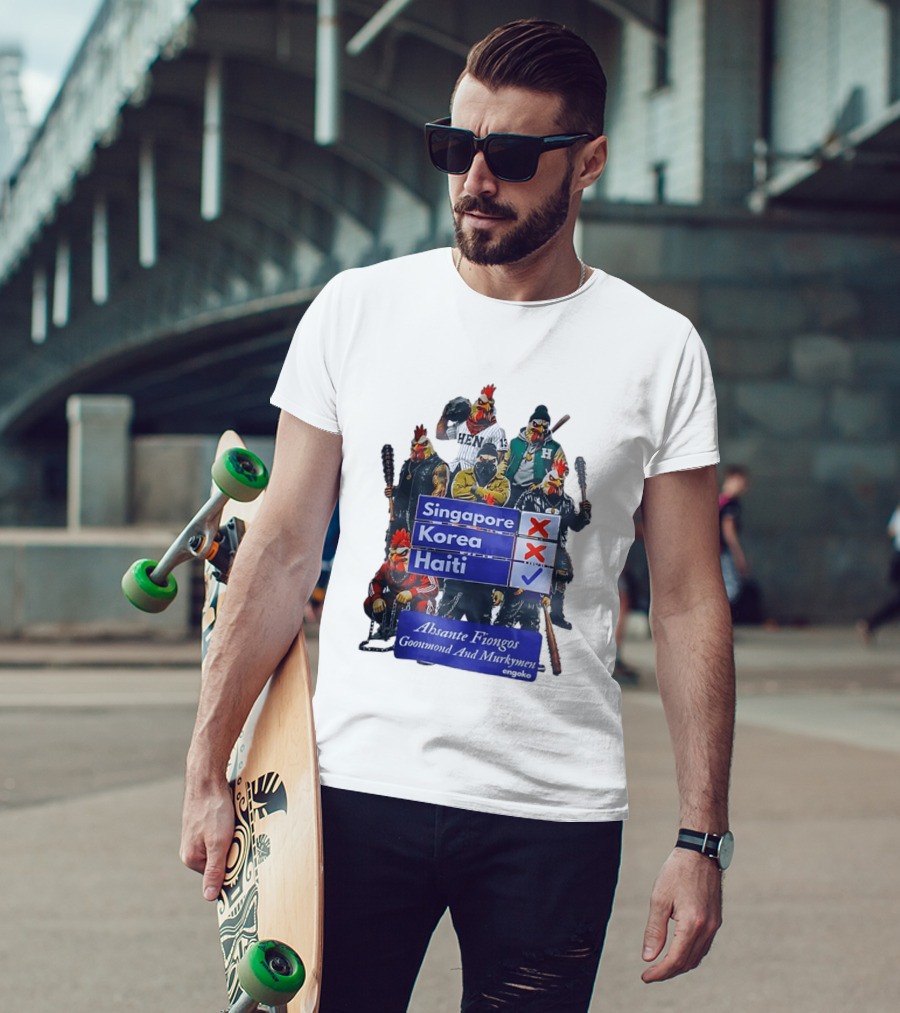 Ahsante Fiongos Goonmond Murkymen Haiti Rooster Crew T-Shirt