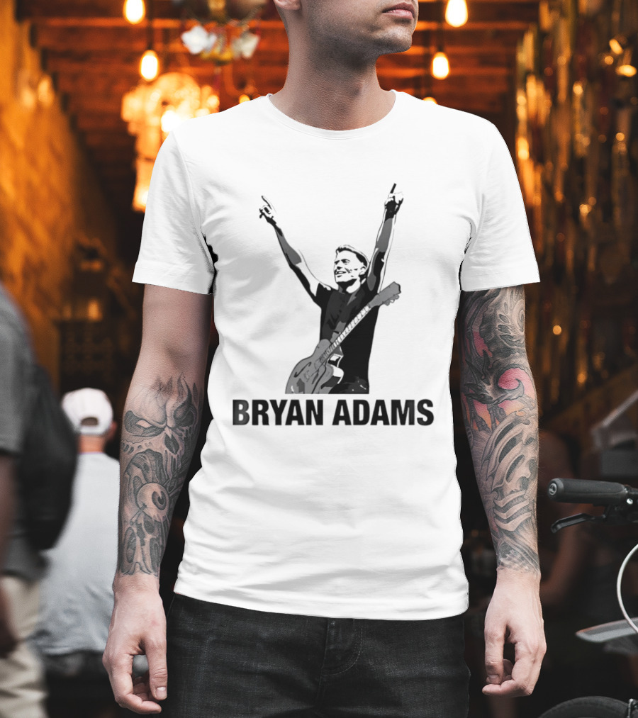 Bryan Adams Guitar Celebration Pose T-Shirt