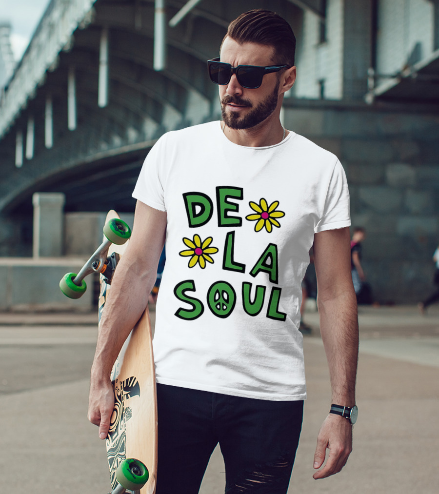 De La Soul Flowers Peace Sign Iconic 90s Hip Hop Nostalgia T-Shirt