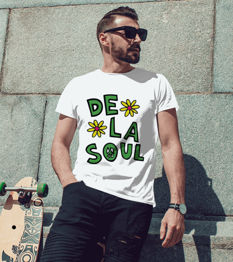 De La Soul Flowers Peace Sign Iconic 90s Hip Hop Nostalgia T-Shirt