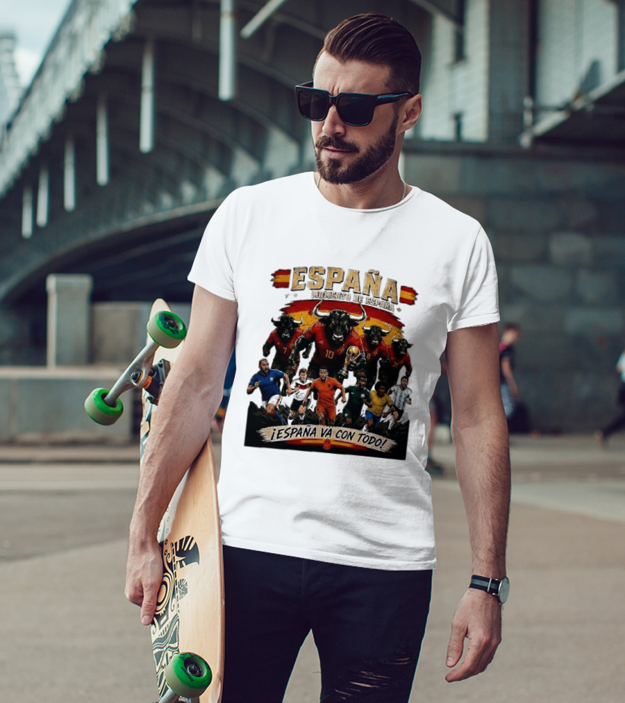España Momento De España ¡España Va Con Todo! 2026 Soccer Bulls And Players T-Shirt