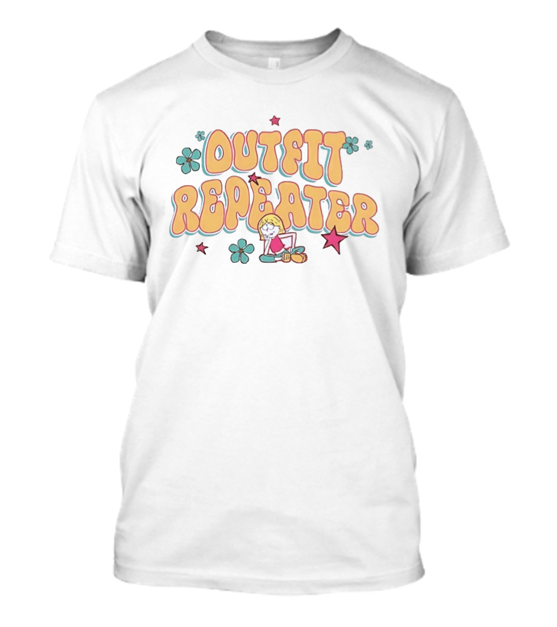 Outfit Repeater Fashion Aesthetic Cartoon Character Flowers Stars T-Shirt