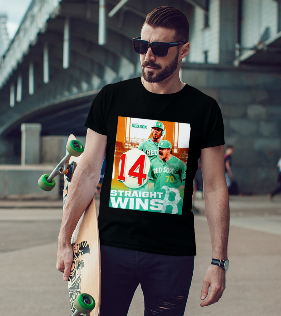 Boston Red Sox 14 Straight Wins Number 70 Celebration T-Shirt