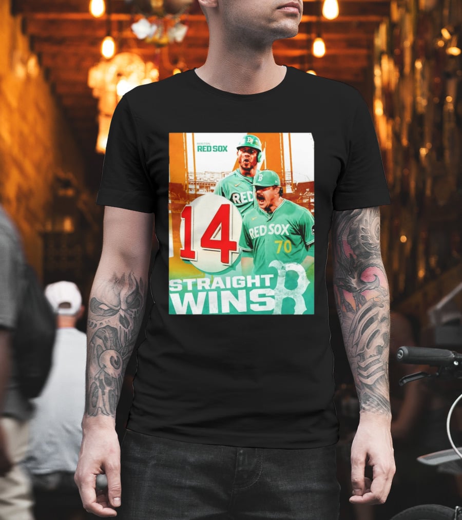 Boston Red Sox 14 Straight Wins Number 70 Celebration T-Shirt