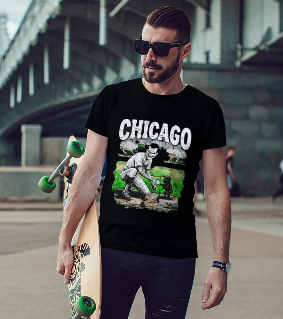 Chicago Undead Baseball Player With Cub On Field T-Shirt