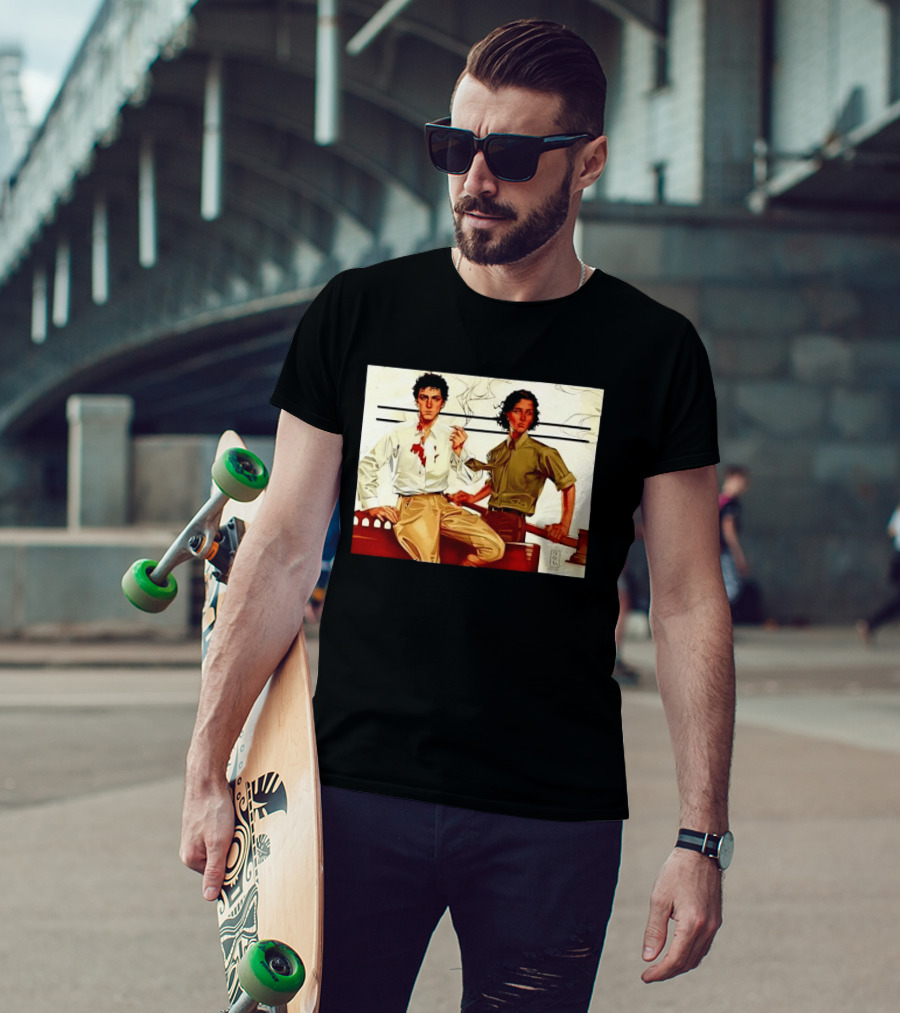 JAPH Two Men Smoking With Bloodstain T-Shirt