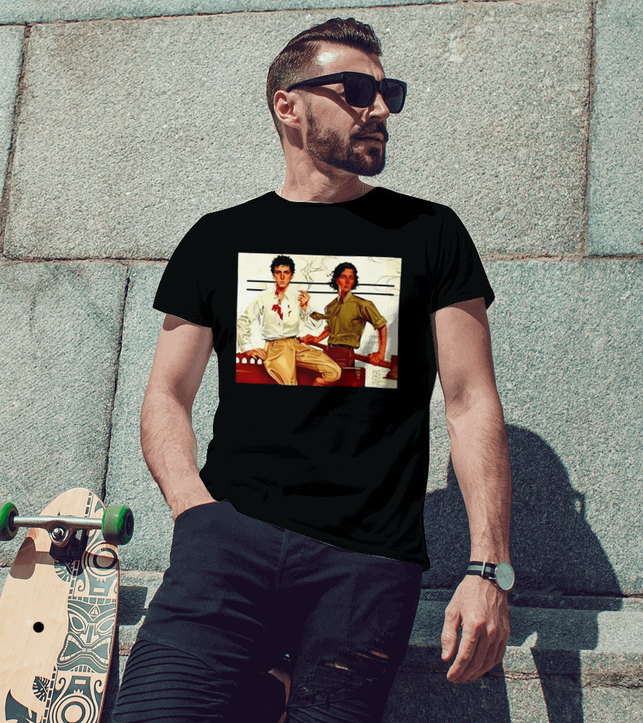 JAPH Two Men Smoking With Bloodstain T-Shirt