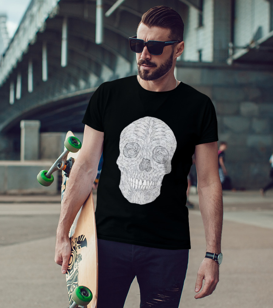 Salmon Fish Bones Skull T-Shirt