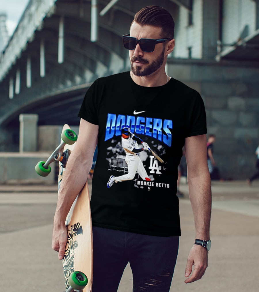 Nike Los Angeles Dodgers Mookie Betts Swing Action LA 2026 T-Shirt