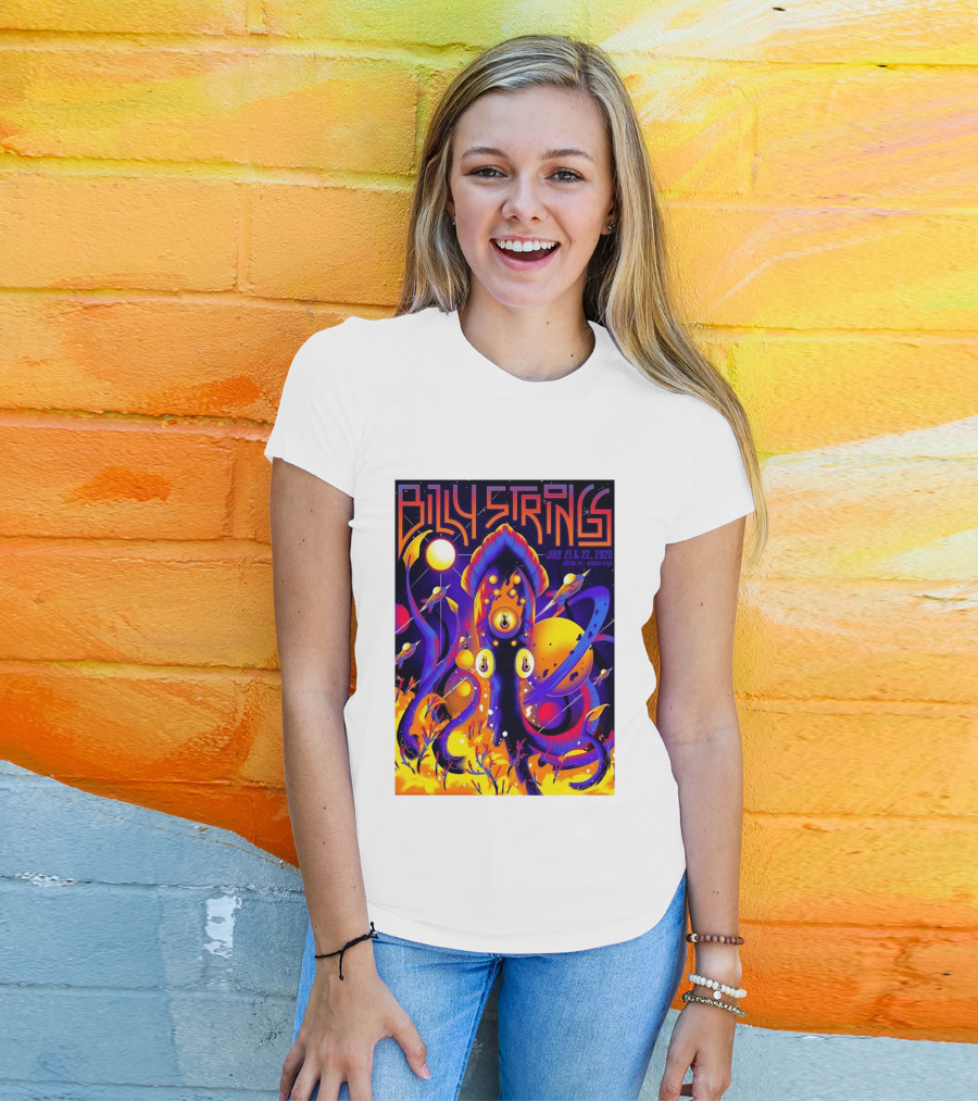 Billy Strings Boston MA July 21 22 2026 Live Agganis Arena Event Psychedelic Cosmic Squid T-Shirt