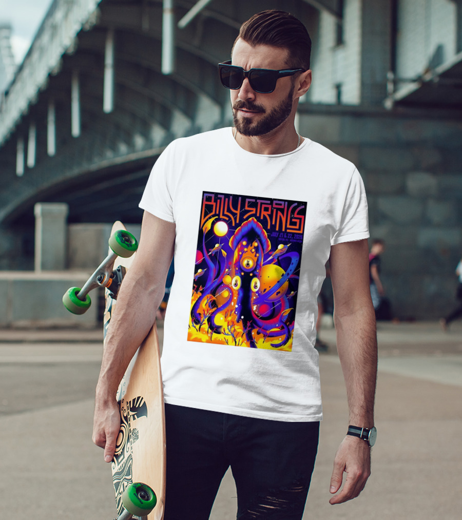 Billy Strings Boston MA July 21 22 2026 Live Agganis Arena Event Psychedelic Cosmic Squid T-Shirt