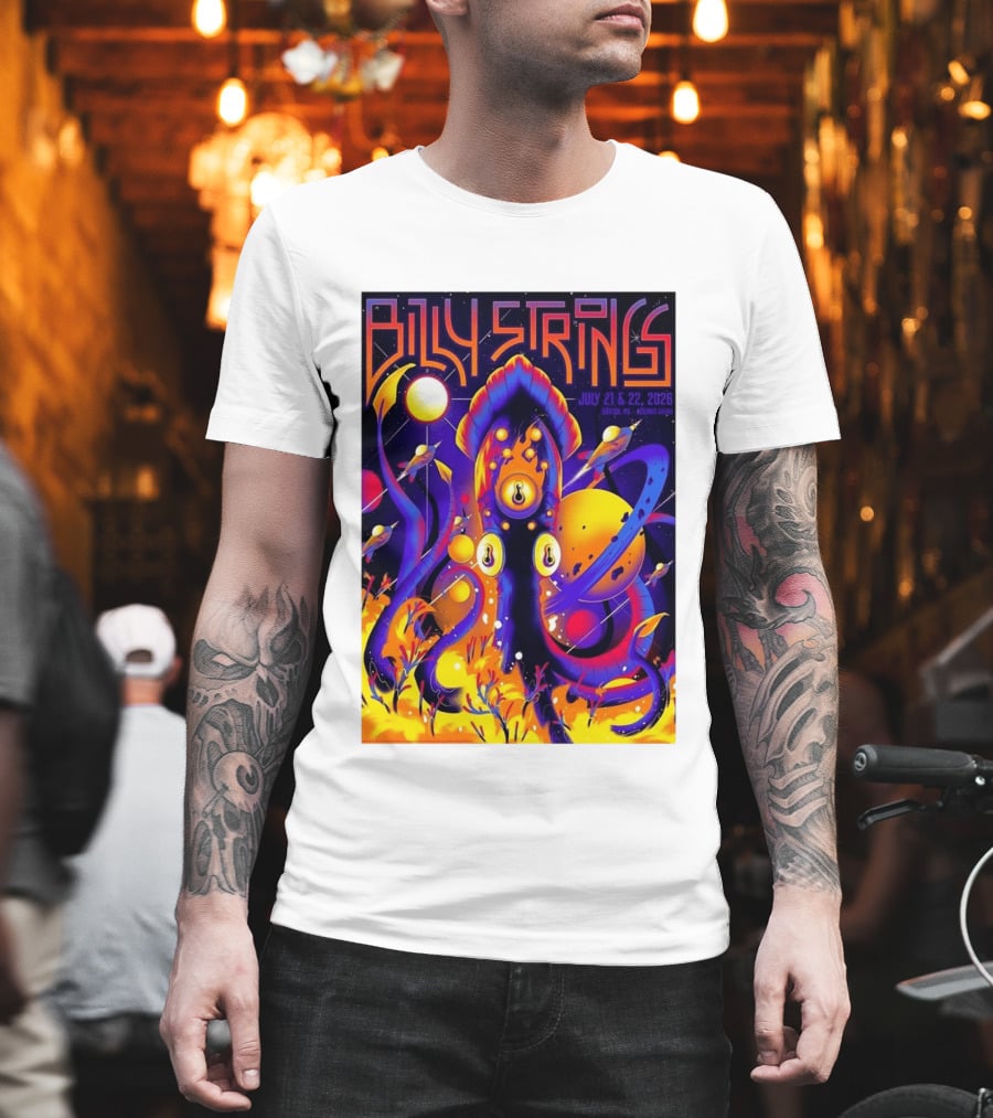 Billy Strings Boston MA July 21 22 2026 Live Agganis Arena Event Psychedelic Cosmic Squid T-Shirt