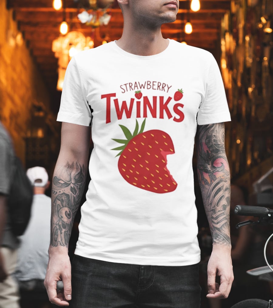 Strawberry Twinks Bitten Berry Fun Playful T-Shirt