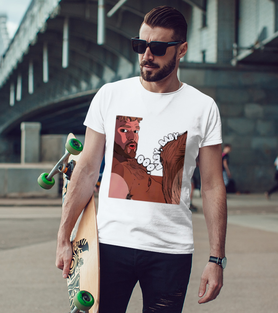 Ooo Baby Bearded Man Illustrated Expression T-Shirt
