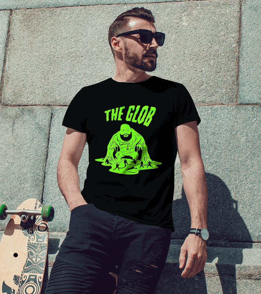 The Glob Justin Mason Melting Green Monster With Running Figures T-Shirt