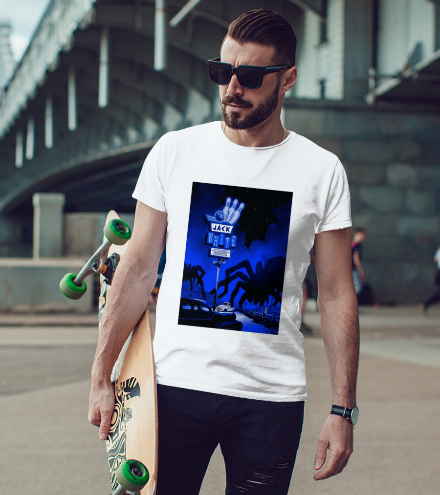 Jack White Indianapolis IN 2026 Everwise Amphitheater Event With Spiders And Bowling Sign T-Shirt