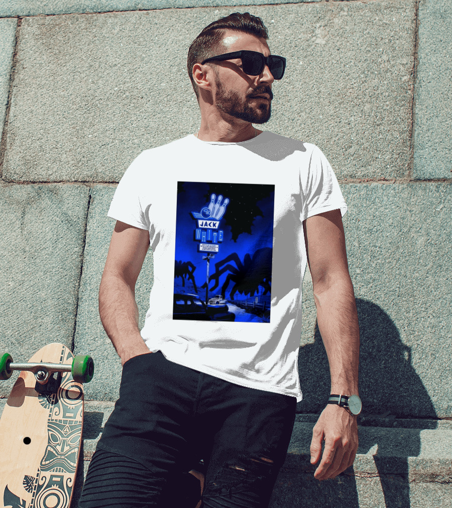 Jack White Indianapolis IN 2026 Everwise Amphitheater Event With Spiders And Bowling Sign T-Shirt