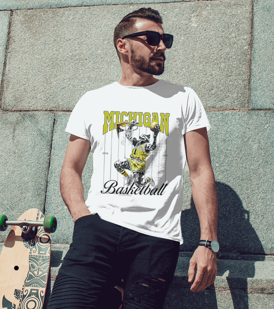 Wolverine Michigan Basketball Slam Dunk T-Shirt