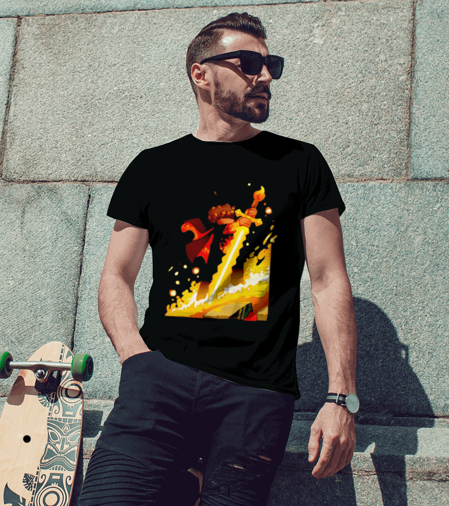FlameFrags Sword Gaming Fantasy Adventure Warrior T-Shirt