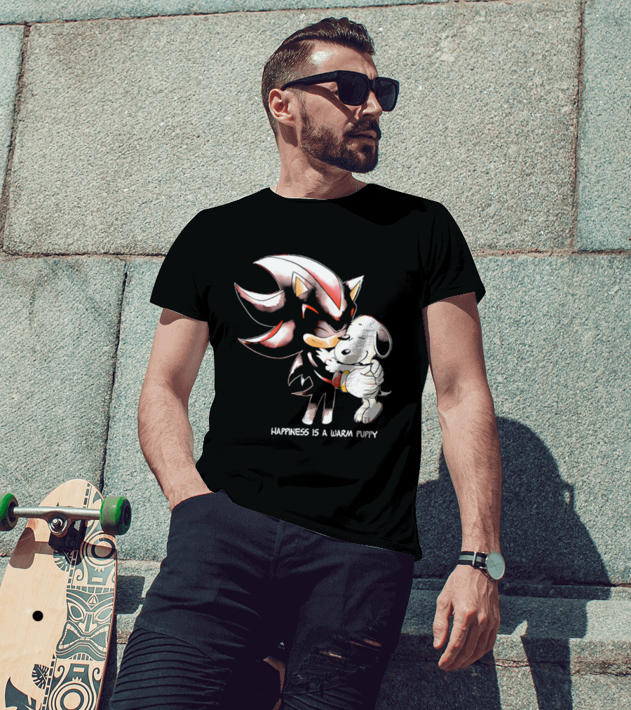 Happiness Is A Warm Puppy Shadow The Hedgehog Embrace T-Shirt