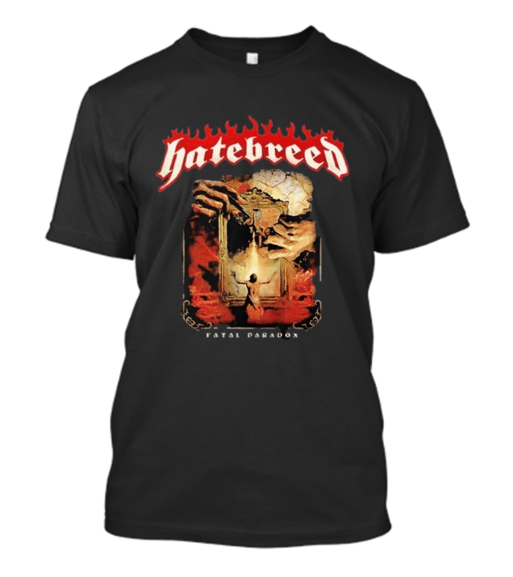 Hatebreed Fatal Paradox Fiery Artwork With Hands And Figure T-Shirt