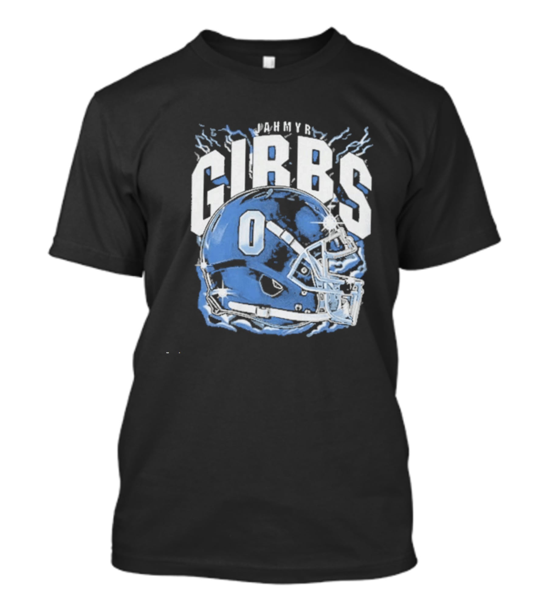 Jahmyr Gibbs Detroit Football Helmet Lions Number 0 T-Shirt