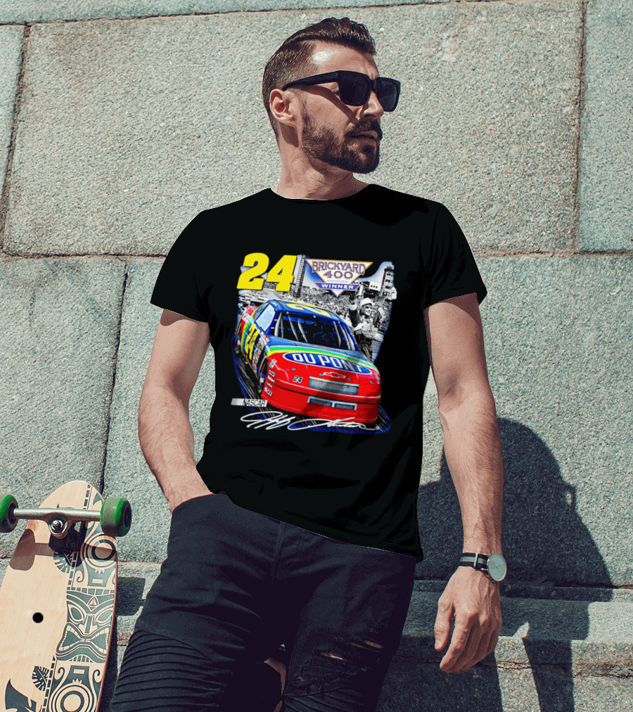 Jeff Gordon NASCAR DuPont Chevrolet No 24 Brickyard 400 Inaugural Winner T-Shirt