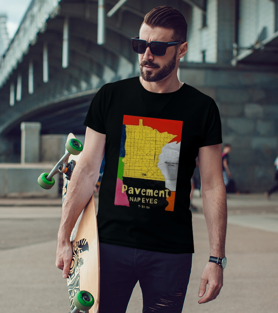 Pavement Nap Eyes Palace Theatre St Paul July 21 2026 Minnesota Map T-Shirt