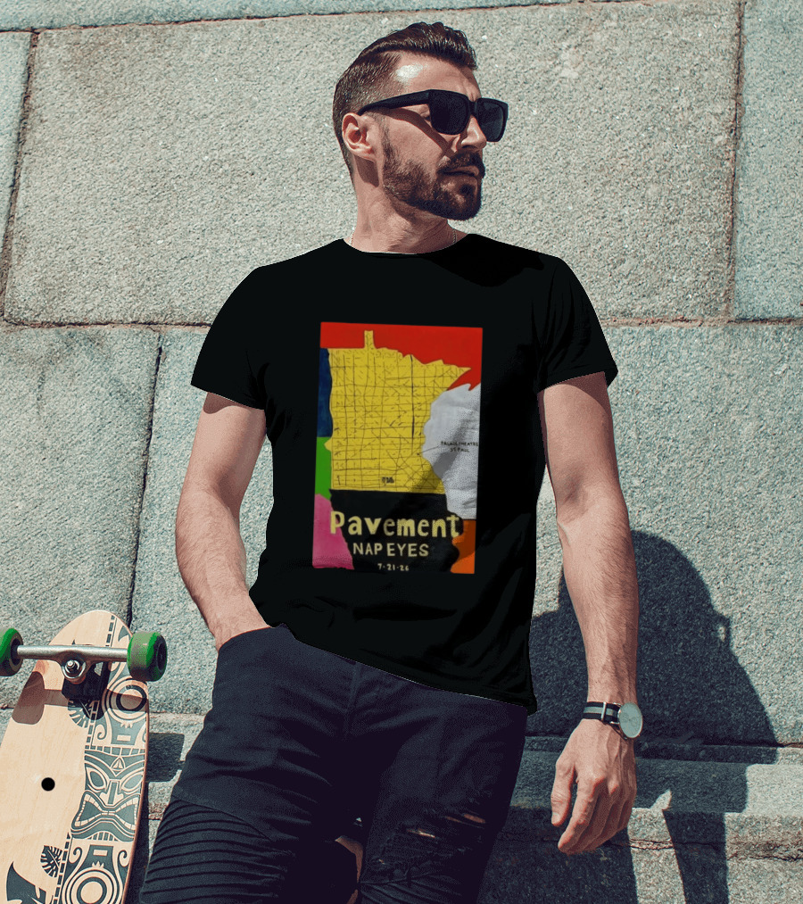 Pavement Nap Eyes Palace Theatre St Paul July 21 2026 Minnesota Map T-Shirt