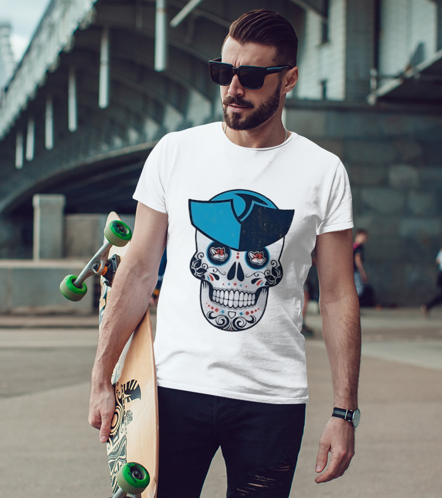 Day Of The Dead Skull Patriot Fox Sports Foxes Football T-Shirt