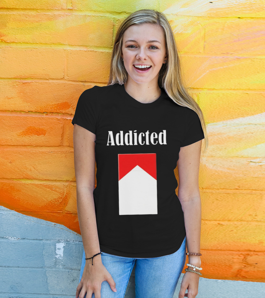 Addicted Cigarette Pack Minimalist Marlboro T-Shirt