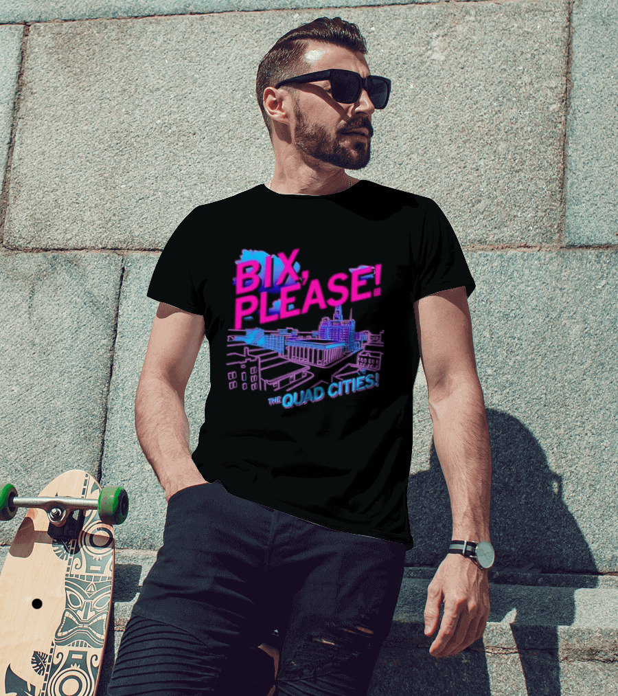 Bix Please The Quad Cities Skyline Retro Aesthetic T-Shirt